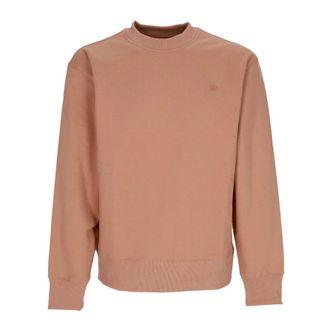 adidas Comfortabele Crewneck Sweatshirt met Fleece Voering - Heren - Sportshirts - Bruin - XL - Katoen - Fitness