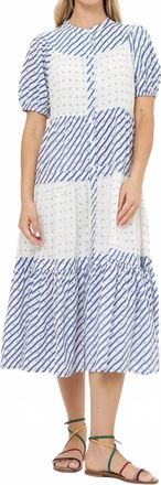 Oliphant Tiered Midi Dress In Dipsy Navy
