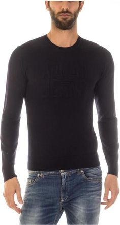 Armani Jeans Gezellige Gebreide Trui - Heren - Ronde hals truien - Blauw - XL - Truien & Vesten