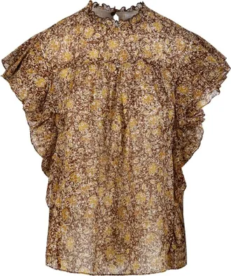 Isabel Marant Blouses, female, Brown, Size: S Sleeveless Voile Blouse