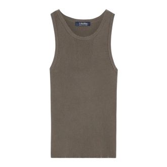 Max Mara Amburgo Top - female - Max Mara - Sleeveless Tops - Gray - M - Tops