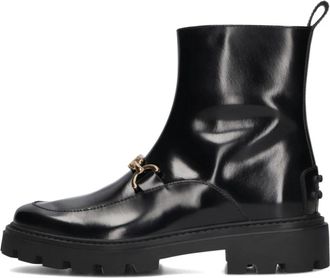 Tod's Zwarte Leren Dames Enkellaarzen - Dames - Laarzen met Hak - Zwart - 40 EU - Leer - Schoenen