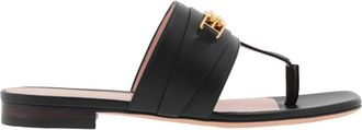 Bally Dorely Leather Flat Sandals, Brand Size 34 ( US Size 3.5 )