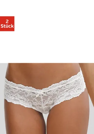 Vivance Panty VIVANCE, Damen, Gr. 32/34, beige (creme), Spitze, Obermaterial: 89% Polyamid, 11% Elasthan, figurbetont, Unterhosen Panty, aus elastischer Spitz