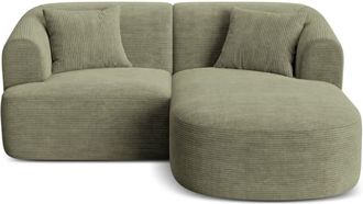 Cosmopolitan Design Sof&aacute; esquinero derecho modular 3 plazas pana verde musgo