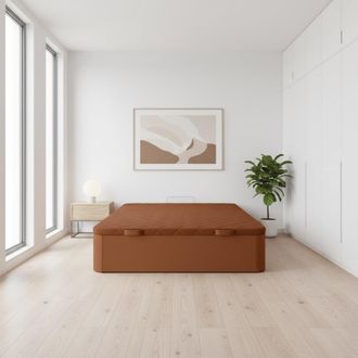 Colch&oacute;n Morfeo Canap&eacute; abatible marr&oacute;n de gran capacidad, 135x190 cm