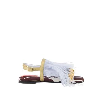 La DoubleJ Schoenen, Dames, Veelkleurig, 37 EU, Veren Sandalen met Luxueuze Flair