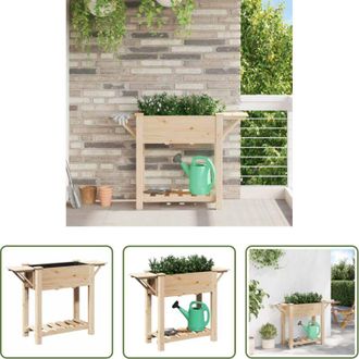 vidaXL vidaXL Vaso con ripiano - Vaso da giardino con lo scaffale Beige 111 x 37 x 76,5 cm