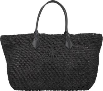 Vivienne Westwood Black Woven Paper Tote Bag