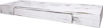Hhg Nunca Usado] Estante De Pared Hhg 922, Estante De Pared Estante Colgante Estante, Caj&oacute;n Madera Maciza 8x80x25cm, Blanco, Shabby