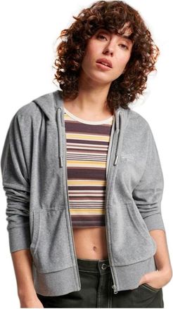 Superdry Donna, Felpe, Grigio, M, new