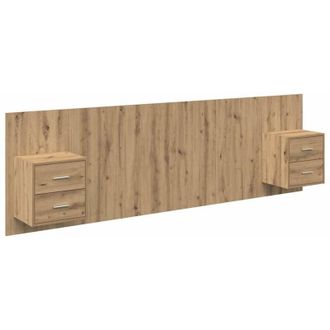 vidaXL Headboard with Cabinet 3 pcs Artisan Oak Engineered Wood vidaXL