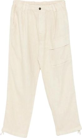 C.P. Company Cropped Trousers, male, Beige, Size: M Linen Sack Loose Cargo Pants