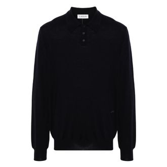 Lanvin Heren, Tops, Zwart, Maat: L Wol