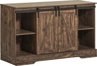 SoBuy Aparador Recibidor Con Puerta Corrediza De Granero, Compartimento Abierto Armario De Almacenamiento Para Comedor Sal&oacute;n Cocina 120 X 40 X 70 Cm Fsb60-n