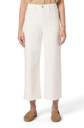Paige Anessa High Waist Ankle Wide Leg Jeans in Tonal Ecru at Nordstrom, Size 26