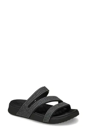 Crocs Getaway Gems Slide Sandal in Black at Nordstrom, Size 10