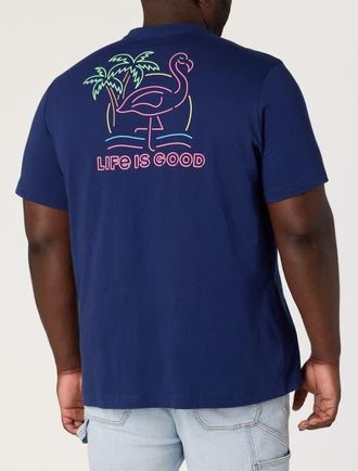 Life is good Big & Tall Flamingo Graphic Tee in Navy at Nordstrom, Size Xxx-Large