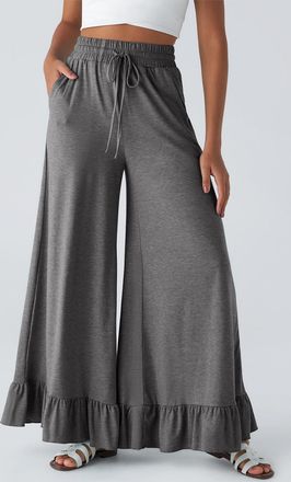 Azura Exchange Rimpelrand Brede Pijpen Broek