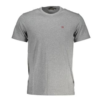 Napapijri T-Shirts, male, Gray, Size: 2XL Short Sleeve Logo Print T-Shirt Grey