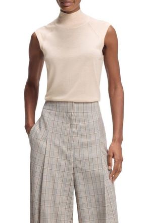 BOSS Fipini Mock Neck Wool Sweater Vest in Soft Pearl at Nordstrom, Size Xx-Large