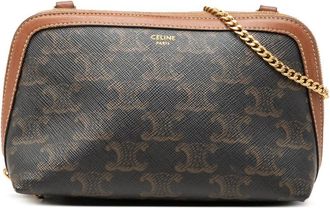 Celine Pre-owned Celine Triomphe Coated Canvas Clutch On Chain Ladies VTA3JKL70IO83WFT