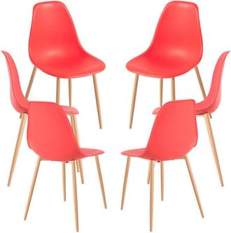 Regalos Miguel Packs Sillas Comedor - Pack 6 Sillas Mykle - Rojo