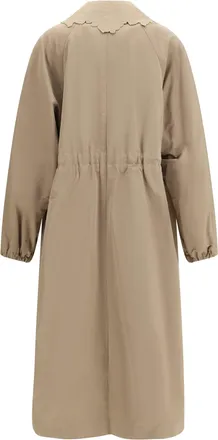Fabiana Filippi Womens Long Ottoman Trench Fango Polyester; Cotton Coats