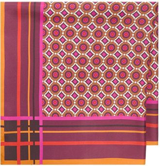 Maliparmi Foulard in seta con motivo geometrico - Rosso