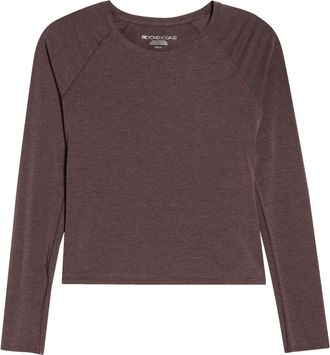 Beyond Yoga Breezeweight Active Long Sleeve T-Shirt in Cocoa Plum at Nordstrom, Size X-Large