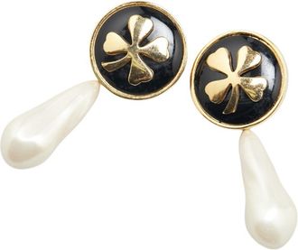Chanel gold Artificial ivory gold Plating Clip Earrings (Pre-Owned)