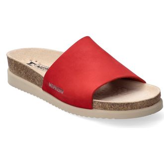 Mephisto Hanik Slide Sandal in Red Sandalbuck Leather at Nordstrom, Size 8