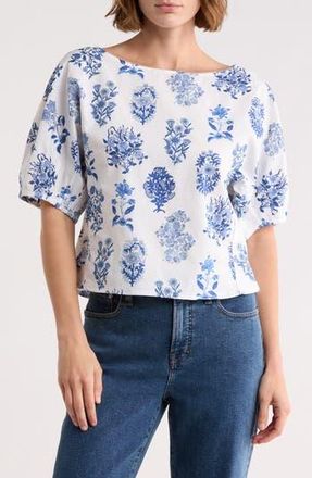 Parker Boat Neck Barrel Sleeve Top in Twilight Blue at Nordstrom Rack, Size X-Small