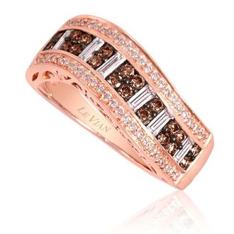 Le Vian Ladies Chocolatier Rings set in 14K Strawberry Gold