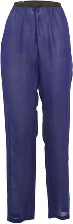 Dries Van Noten Zijden broek met wijde pijpen - Blauw