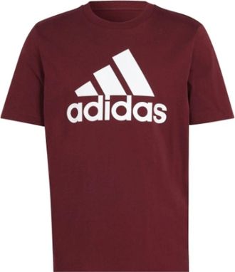 adidas Essentials Single Big Logo T-Shirt Asia Sizing Burgundy IS1301