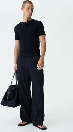 H&M Loose-fit Nylon Track Pants in Black at Nordstrom, Size Xx-Large