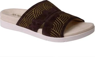 Spenco Twilight Ellie Sandals Womens Brown Leather Open Toe Slide GAL2177