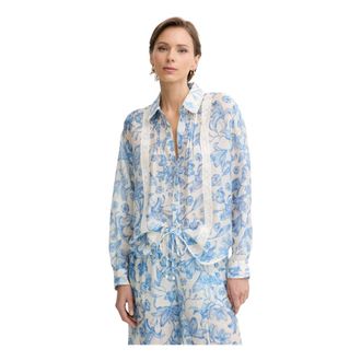 Twinset Dames, Blouses & Shirts, Blauw, Maat: L Katoen