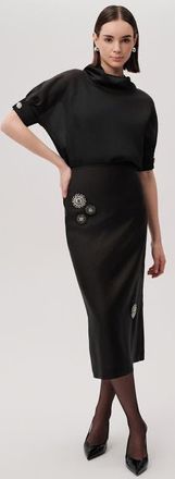 Exquise Susan Button Skirt in Black at Nordstrom, Size 4