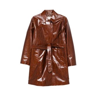 Dries Van Noten Belted Coats, female, Brown, Size: M Belted Coat