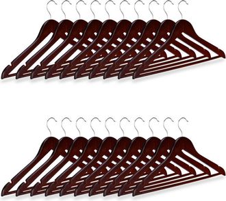 Relaxdays Pack De 100 Perchas Ropa, Colgadores Para Pantalones Y Camisas, Gancho Con Giro De 360&deg;, 23 X 44 X 1 Cm, Marr&oacute;n