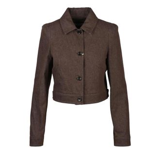 Max Mara Dames, Jassen, Bruin, Maat: S Katoen