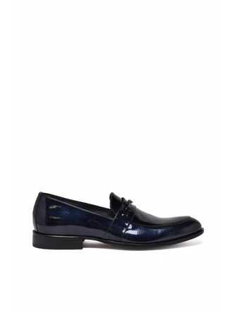 Principe di Milano Navy Blue Patent Leather Loafers