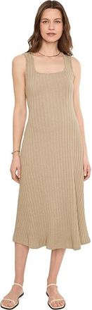 Michael Stars Sofia Square Neck Dress Womens Dress Macadamia : XL (US 10-12), Cotton/Spandex/Viscose