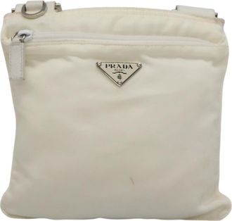 Prada Re-Nylon White Nylon Shoulder Bag (Pre-Owned)