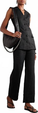 Faithfull The Brand Eloise Linen Vest In Black