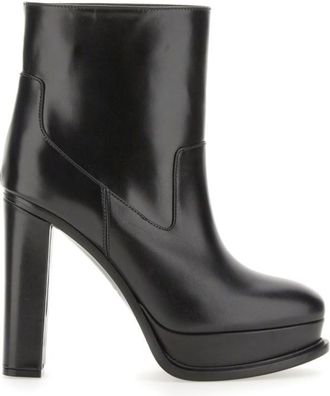 Alexander McQueen Black Leather Boots