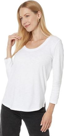 Tommy Bahama Ashby Isles Rib 3/4 Sleeve Scoop Womens Clothing White : LG (US 12-14), Cotton