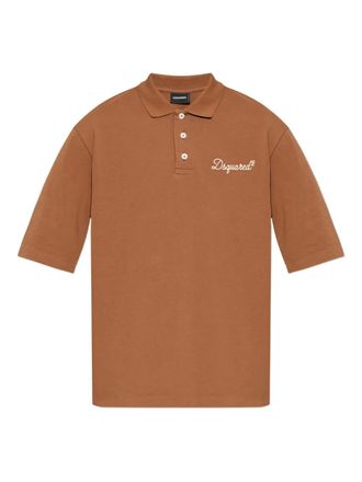 Dsquared2 logo-embroidered polo shirt - Marrone